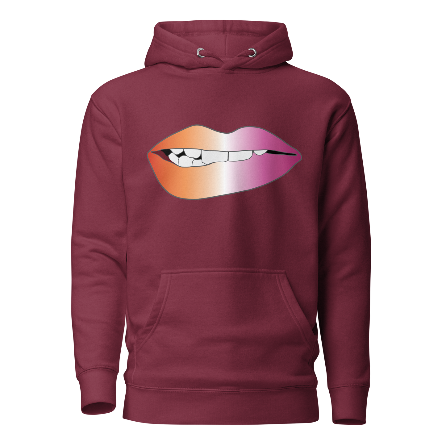 Biting Lips - Lesbian Pride - Gradient Unisex Hoodie