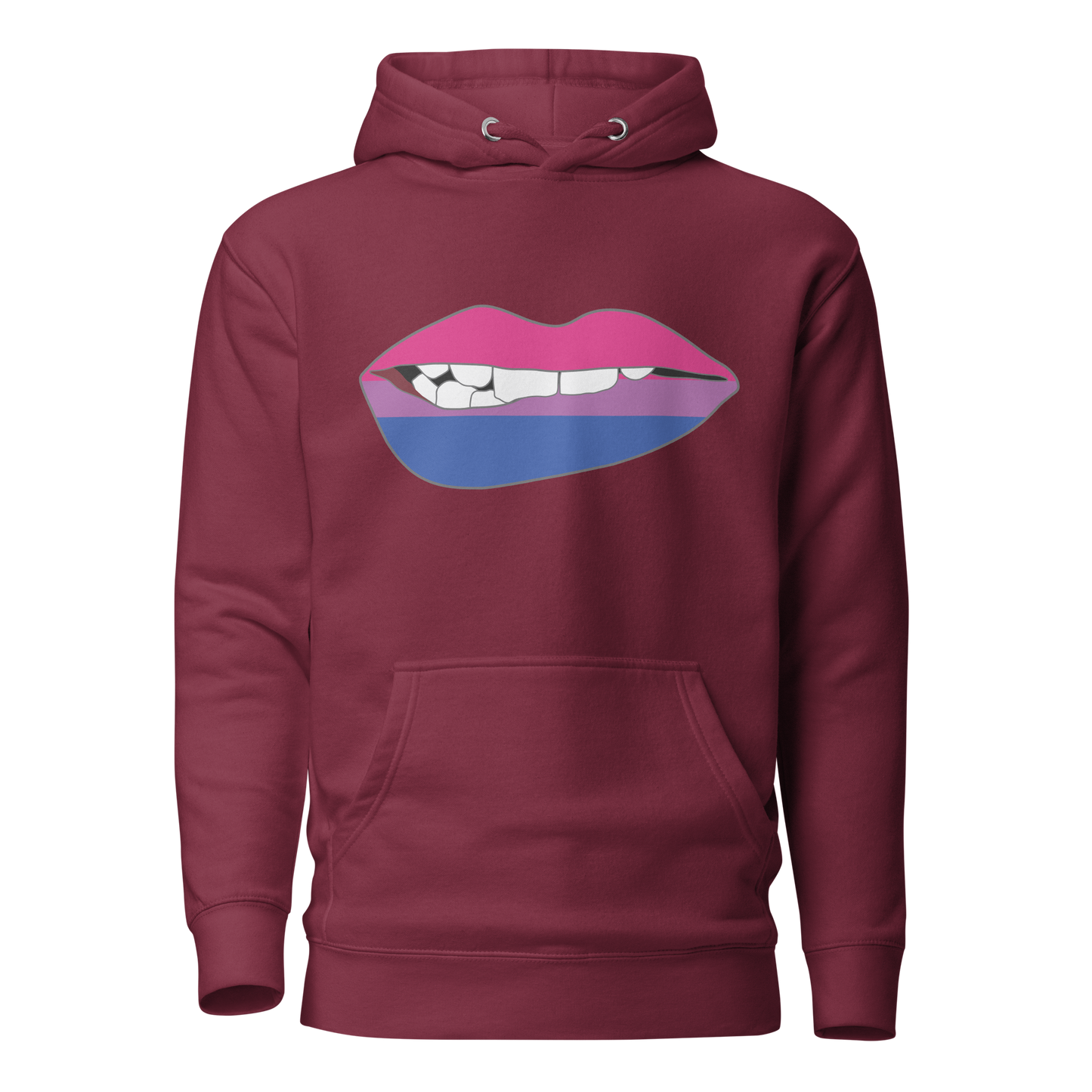 Biting Lips - Bisexual Flag Unisex Hoodie