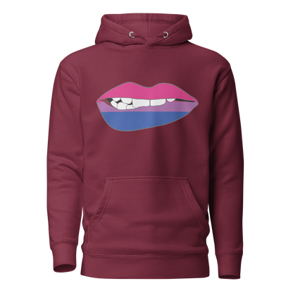 Biting Lips - Bisexual Flag Unisex Hoodie