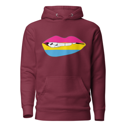 Biting Lips - Pansexual Flag Unisex Hoodie