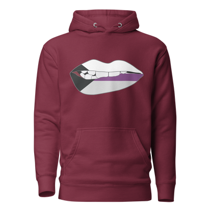 Biting Lips - Demisexual Flag Unisex Hoodie