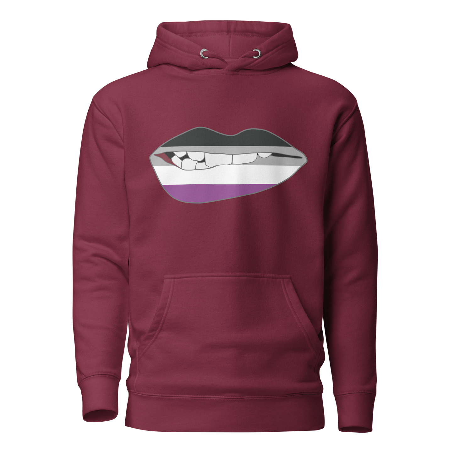 Biting Lips - Asexual Flag Unisex Hoodie