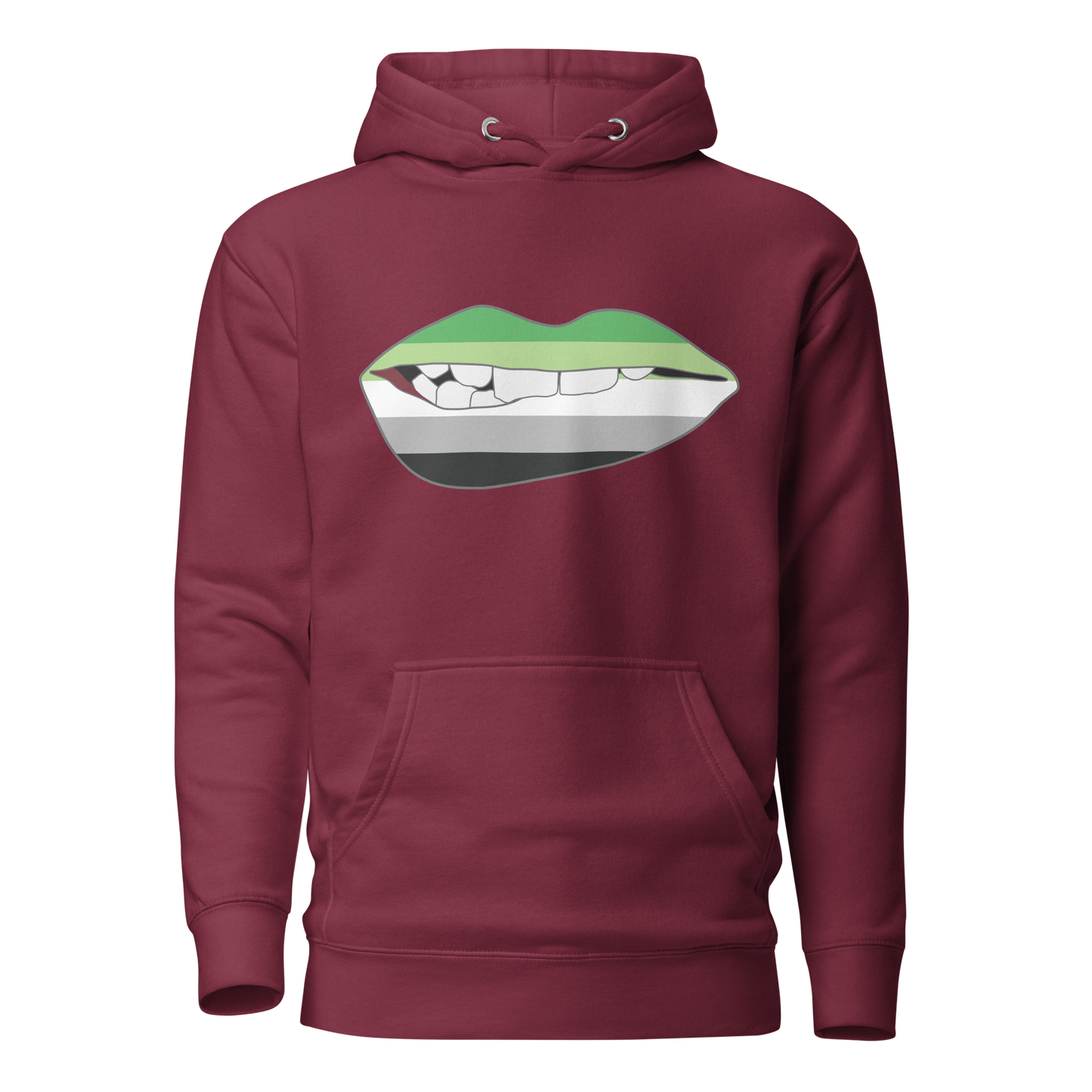 Biting Lips - Aromantic Flag Unisex Hoodie