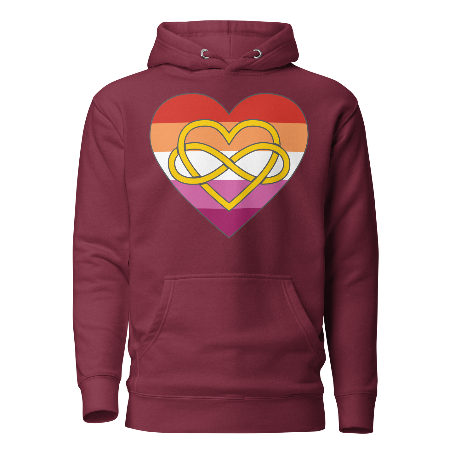 Polyamory Infinity Heart Lesbian Pride Unisex Hoodie