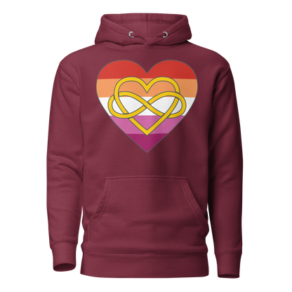 Polyamory Infinity Heart Lesbian Pride Unisex Hoodie