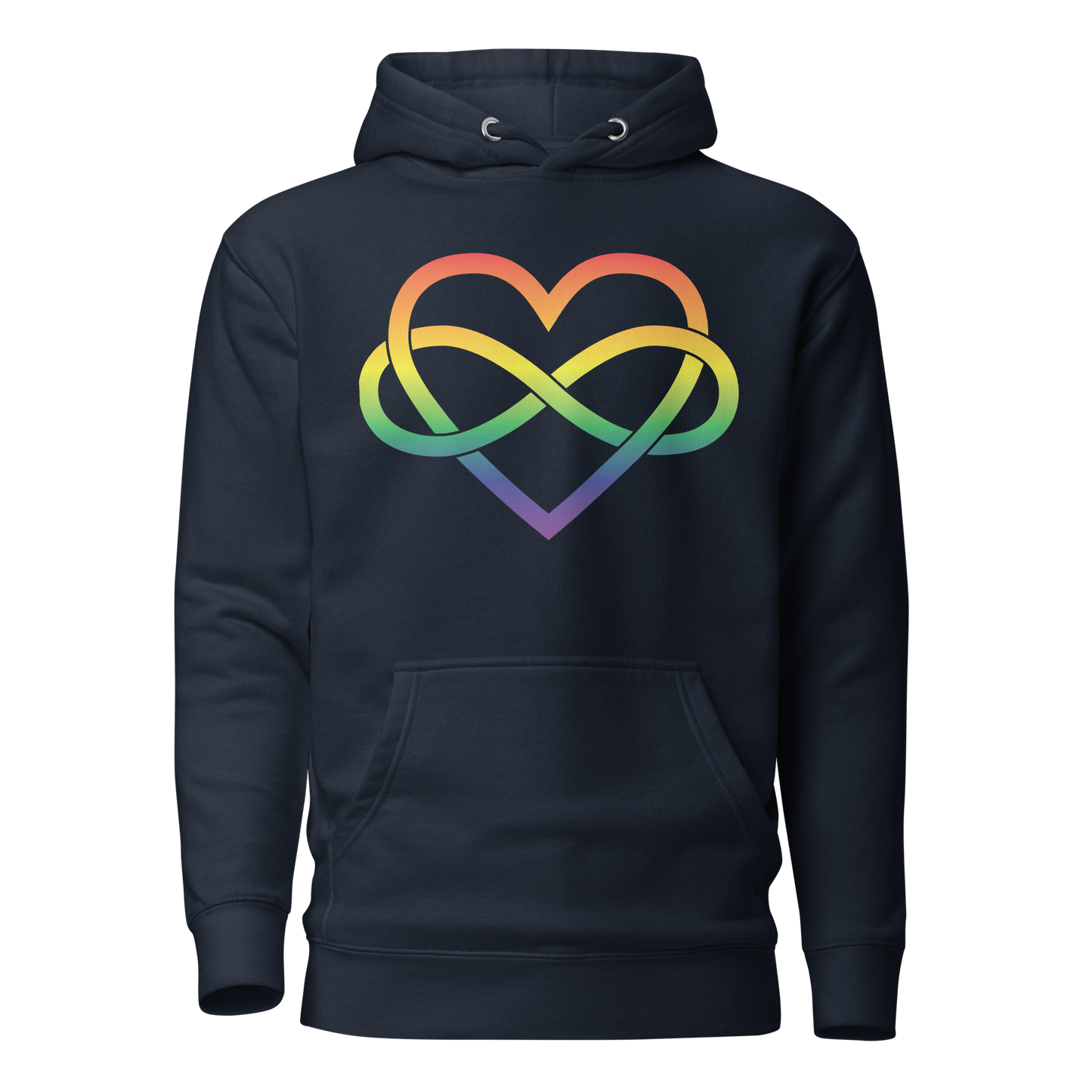 Polyamory Infinity Heart - Rainbow Unisex Hoodie