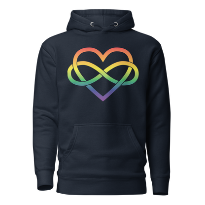 Polyamory Infinity Heart - Rainbow Unisex Hoodie