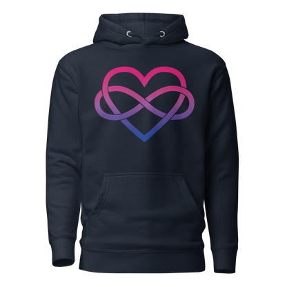 Polyamory Infinity Heart - Bisexual Unisex Hoodie