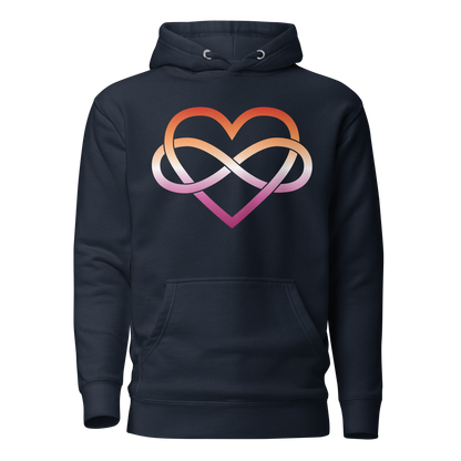 Polyamory Infinity Heart - Lesbian Unisex Hoodie