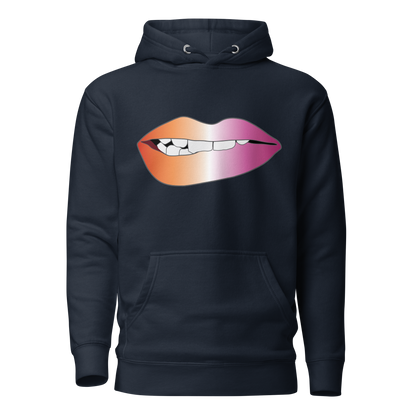 Biting Lips - Lesbian Pride - Gradient Unisex Hoodie