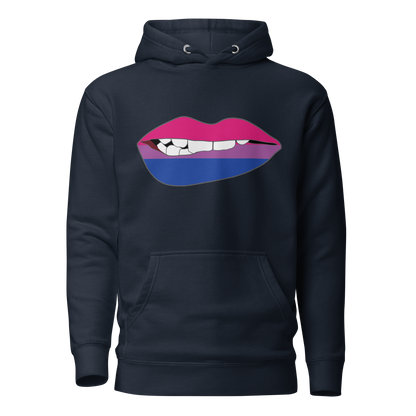 Biting Lips - Bisexual Flag Unisex Hoodie