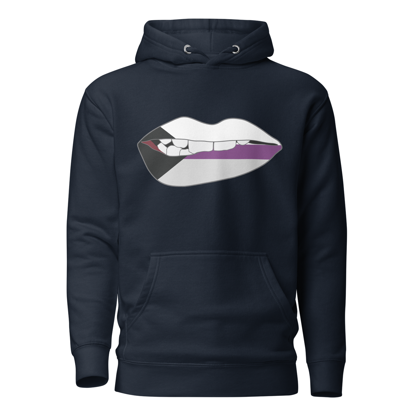 Biting Lips - Demisexual Flag Unisex Hoodie