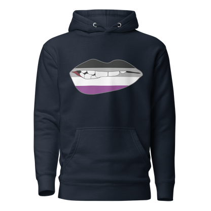 Biting Lips - Asexual Flag Unisex Hoodie