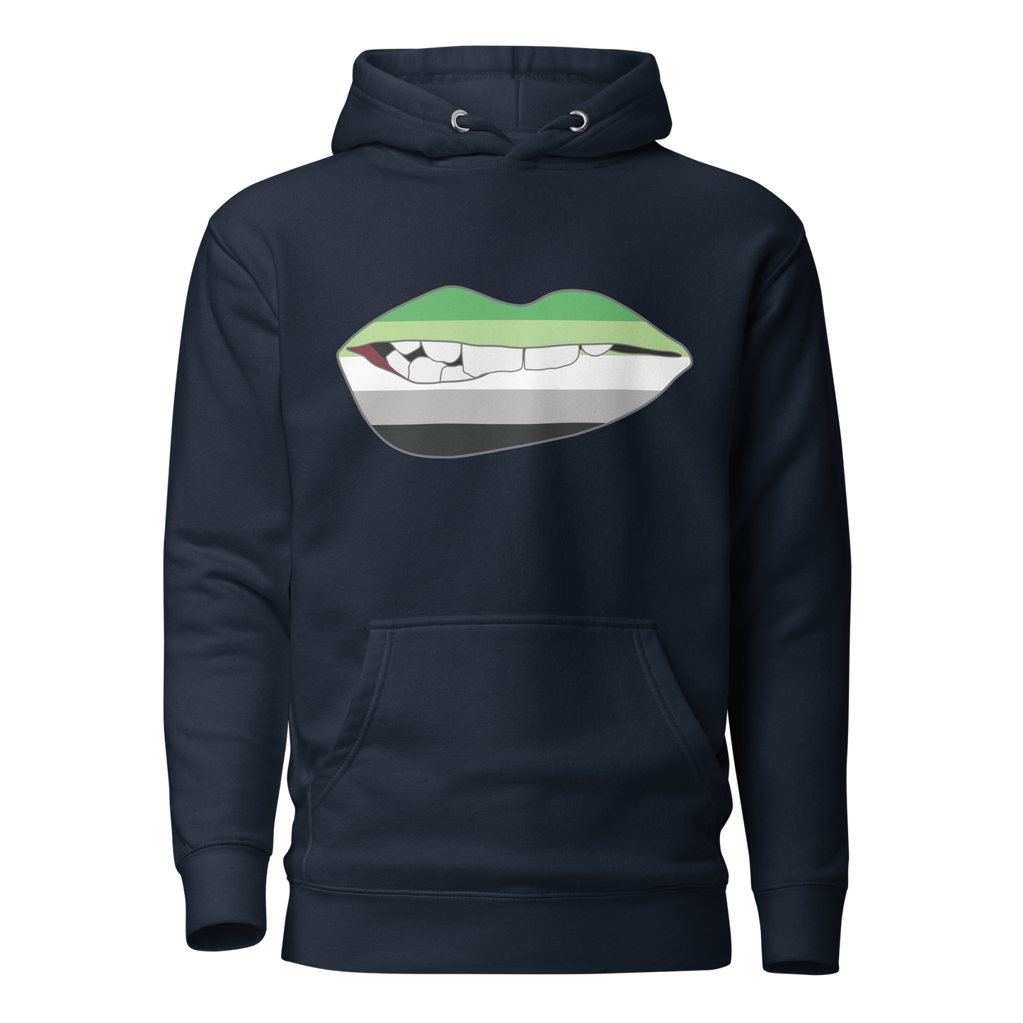 Biting Lips - Aromantic Flag Unisex Hoodie