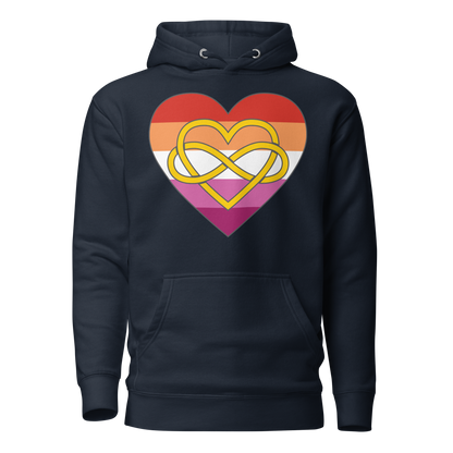 Polyamory Infinity Heart Lesbian Pride Unisex Hoodie