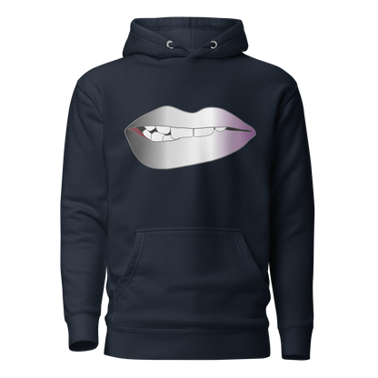 Biting Lips - Asexual/Demisexual Pride - Gradient Unisex Hoodie