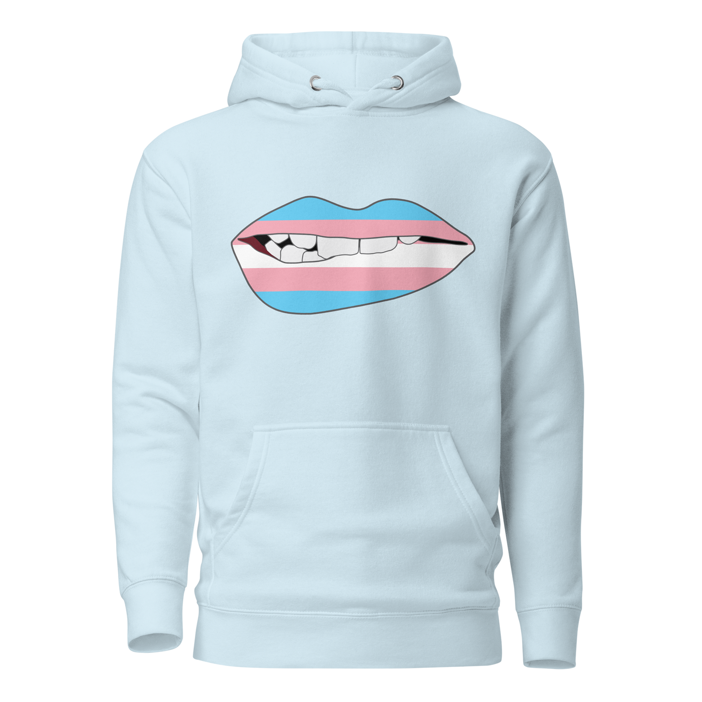 Biting Lips - Transgender Flag Unisex Hoodie