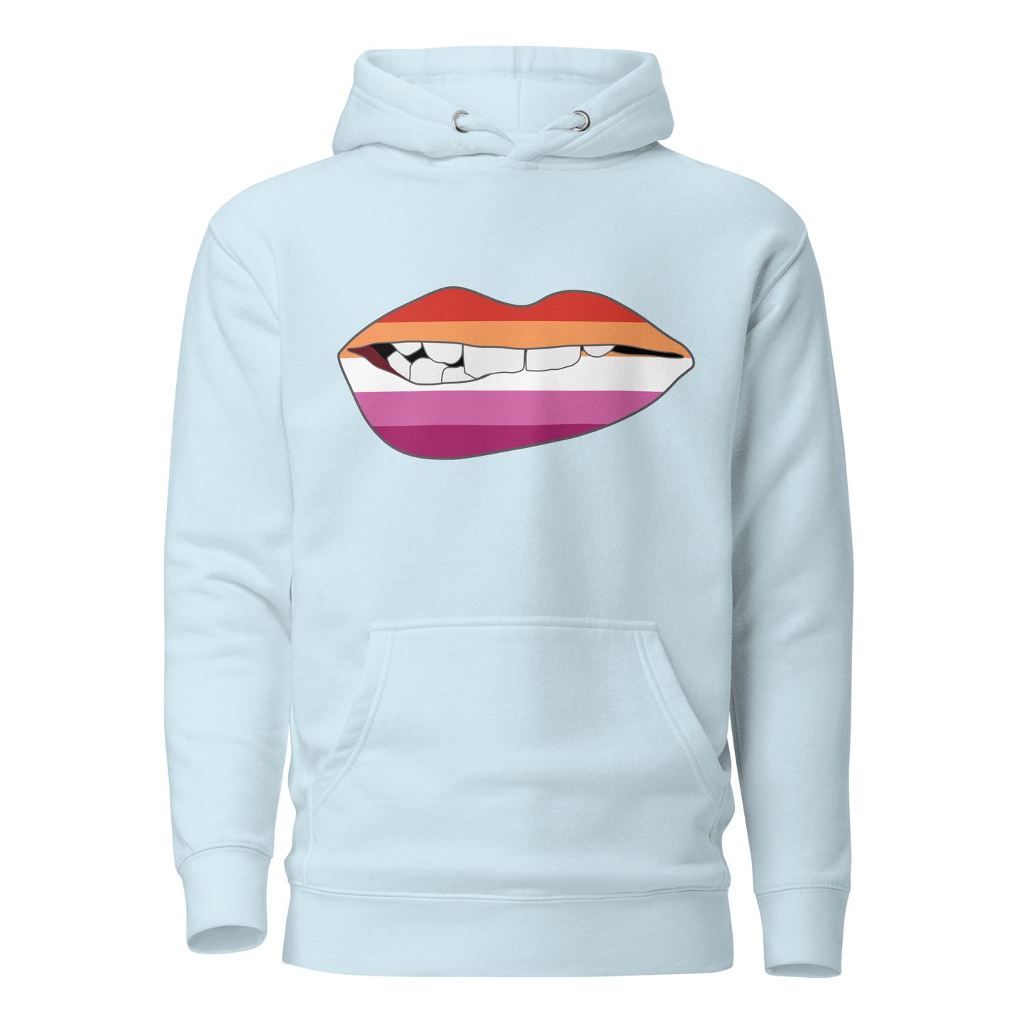 Biting Lips - Lesbian Flag Unisex Hoodie