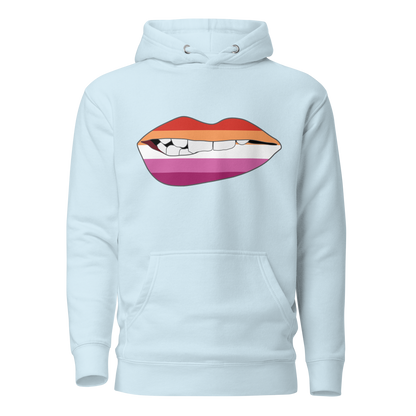 Biting Lips - Lesbian Flag Unisex Hoodie