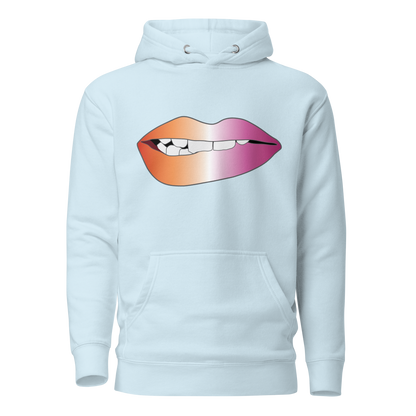 Biting Lips - Lesbian Pride - Gradient Unisex Hoodie