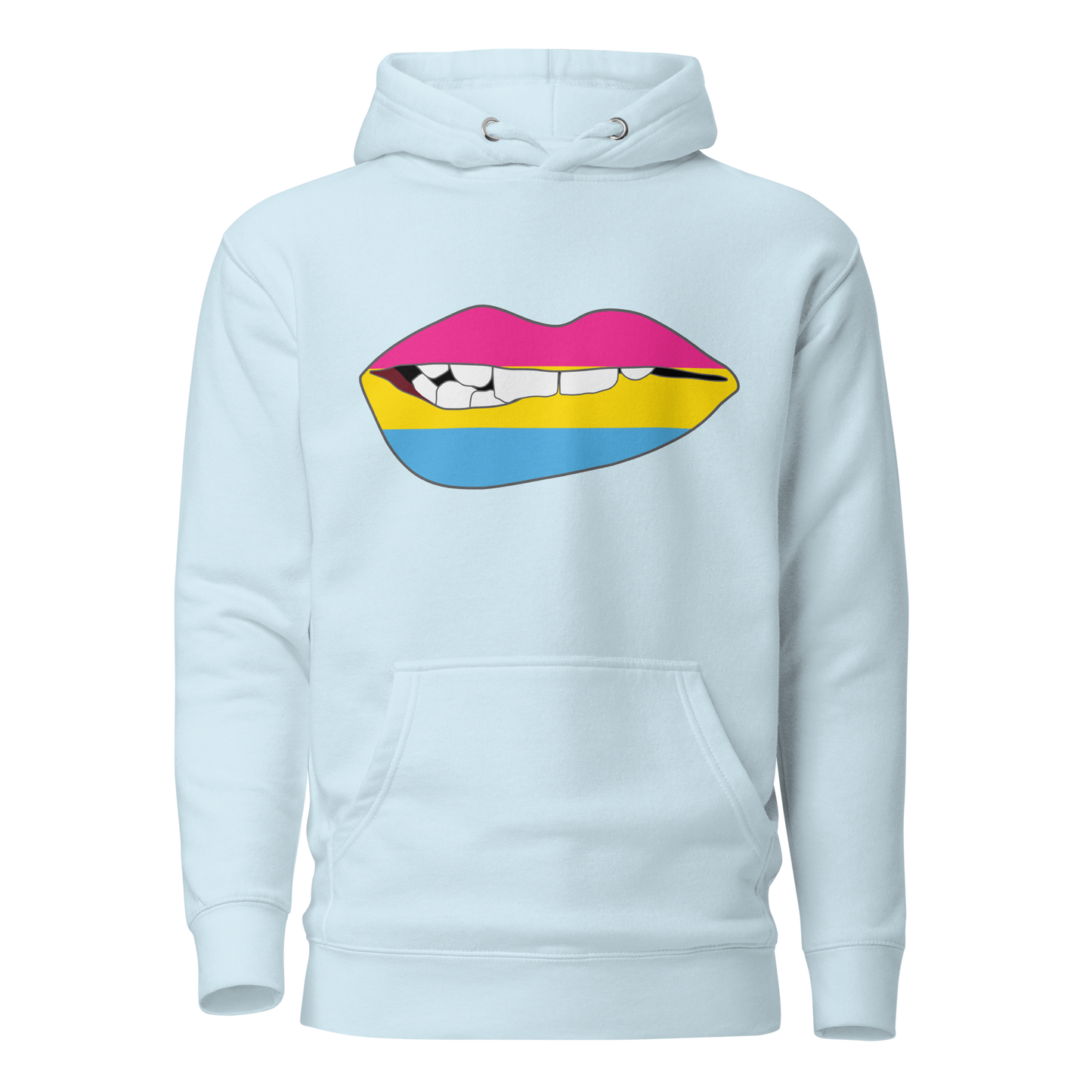 Biting Lips - Pansexual Flag Unisex Hoodie