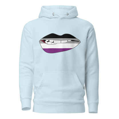 Biting Lips - Asexual Flag Unisex Hoodie