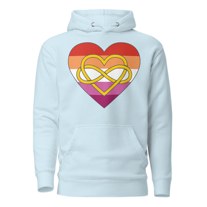 Polyamory Infinity Heart Lesbian Pride Unisex Hoodie