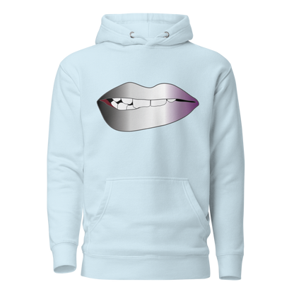 Biting Lips - Asexual/Demisexual Pride - Gradient Unisex Hoodie