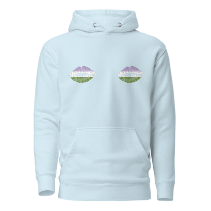 Genderqueer Boob Kisses Unisex Hoodie