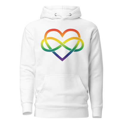 Polyamory Infinity Heart - Rainbow Unisex Hoodie