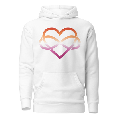 Polyamory Infinity Heart - Lesbian Unisex Hoodie