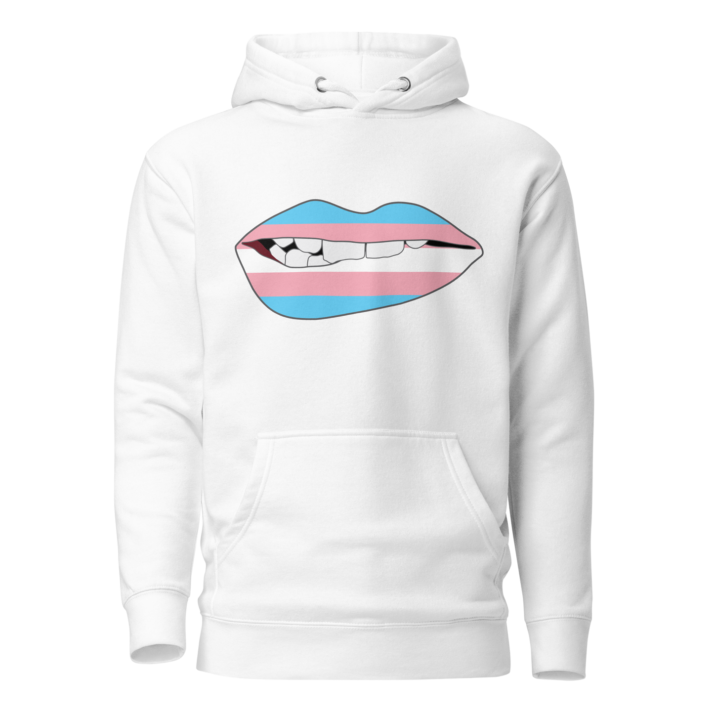 Biting Lips - Transgender Flag Unisex Hoodie