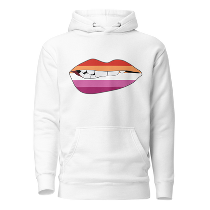 Biting Lips - Lesbian Flag Unisex Hoodie