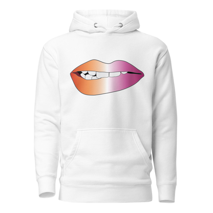 Biting Lips - Lesbian Pride - Gradient Unisex Hoodie