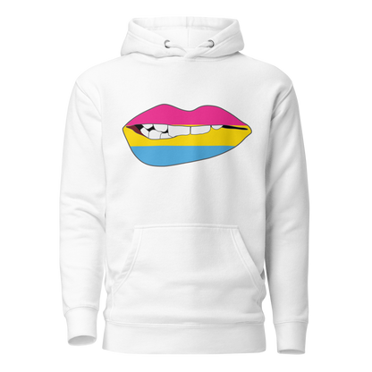 Biting Lips - Pansexual Flag Unisex Hoodie