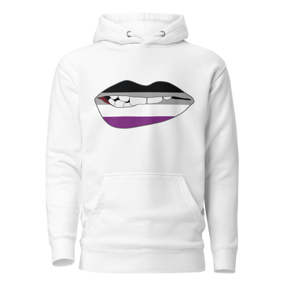 Biting Lips - Asexual Flag Unisex Hoodie