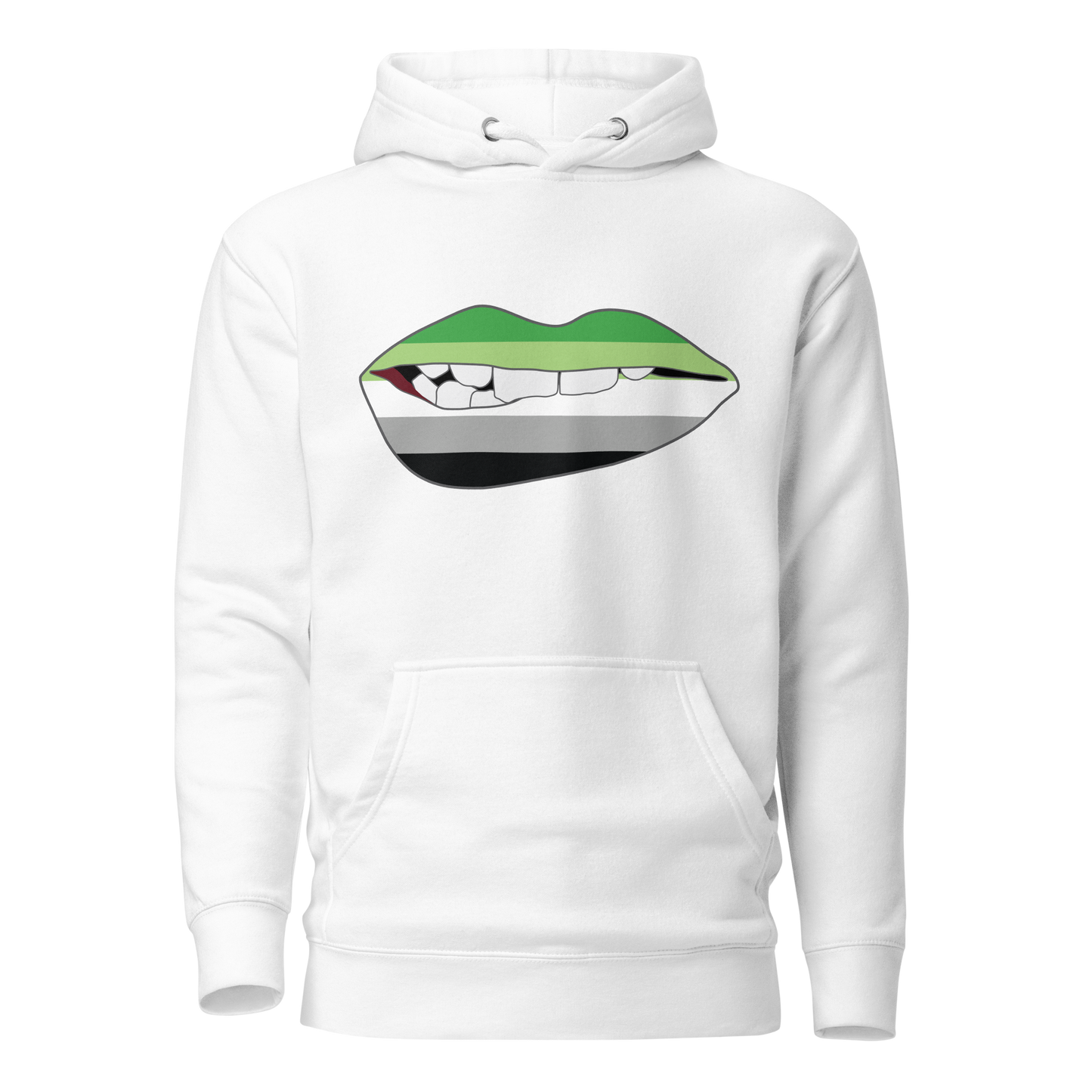 Biting Lips - Aromantic Flag Unisex Hoodie