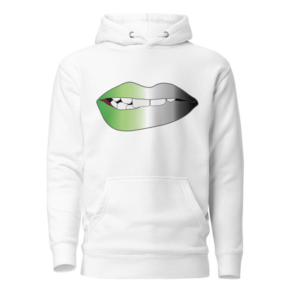 Biting Lips - Aromantic Pride - Gradient Unisex Hoodie