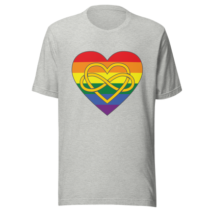 Polyamory Infinity Heart Rainbow Pride Unisex t-shirt