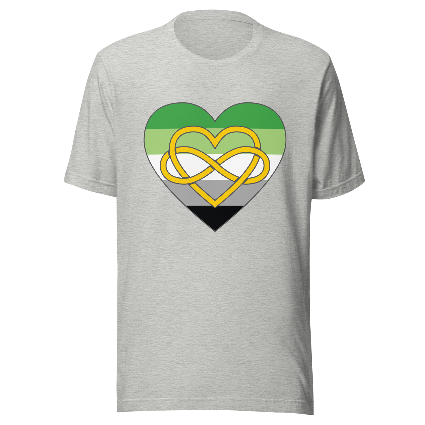 Polyamory Infinity Heart Aromantic Pride Unisex t-shirt