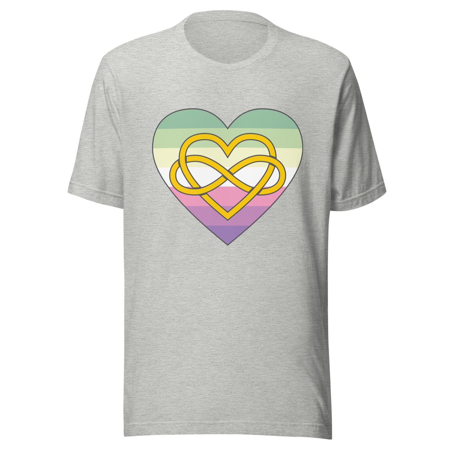 Polyamory Infinity Heart Genderfae Pride Unisex t-shirt