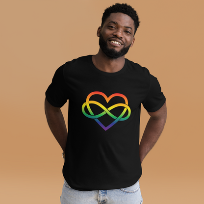 Polyamory Infinity Heart - Rainbow Unisex t-shirt