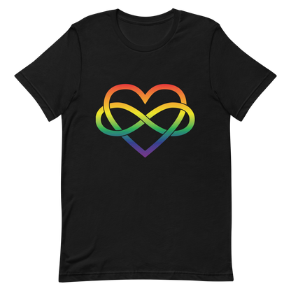 Polyamory Infinity Heart - Rainbow Unisex t-shirt