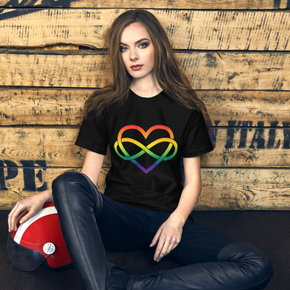 Polyamory Infinity Heart - Rainbow Unisex t-shirt