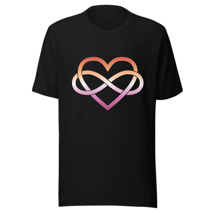 Polyamory Infinity Heart - Lesbian Unisex t-shirt