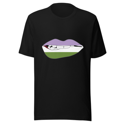 Biting Lips - Genderqueer Flag Unisex t-shirt