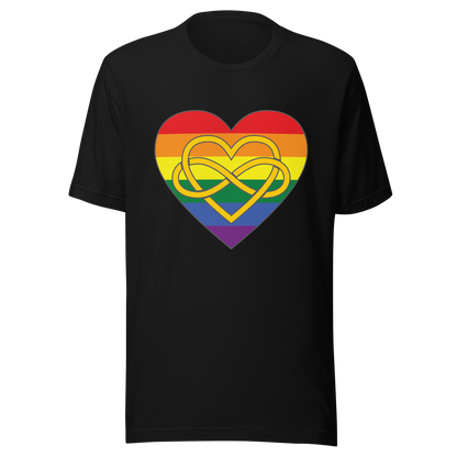 Polyamory Infinity Heart Rainbow Pride Unisex t-shirt