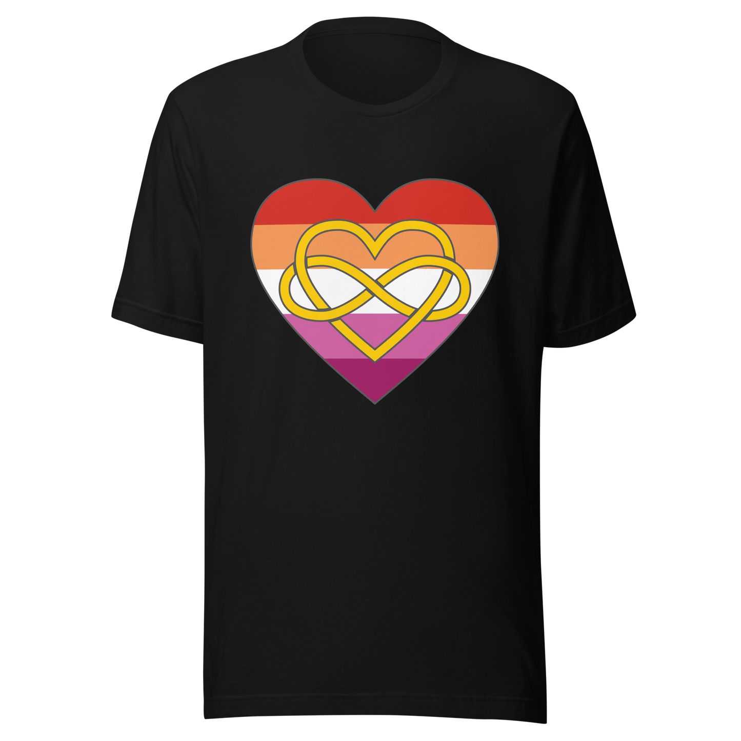 Polyamory Infinity Heart Lesbian Pride Unisex t-shirt