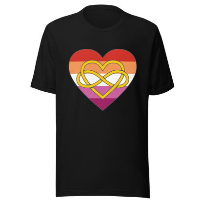 Polyamory Infinity Heart Lesbian Pride Unisex t-shirt