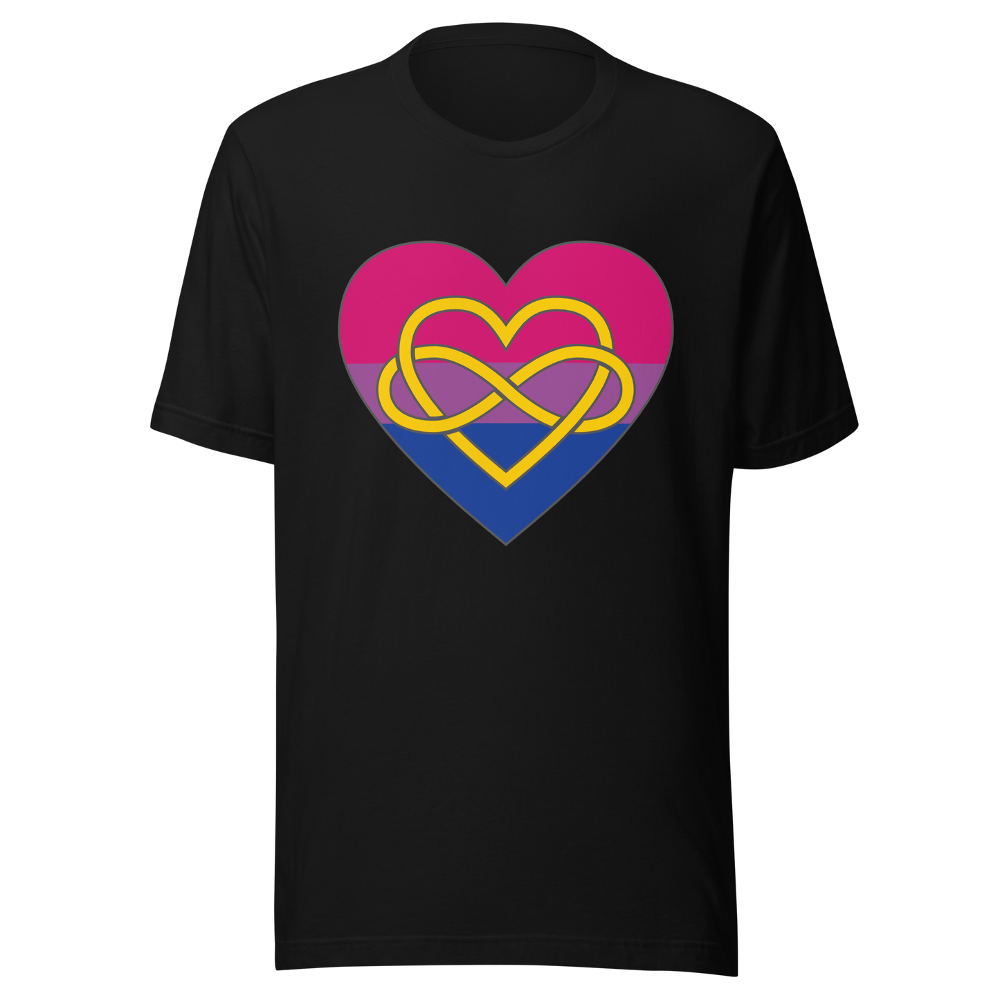 Polyamory Infinity Heart Bisexual Pride Unisex t-shirt